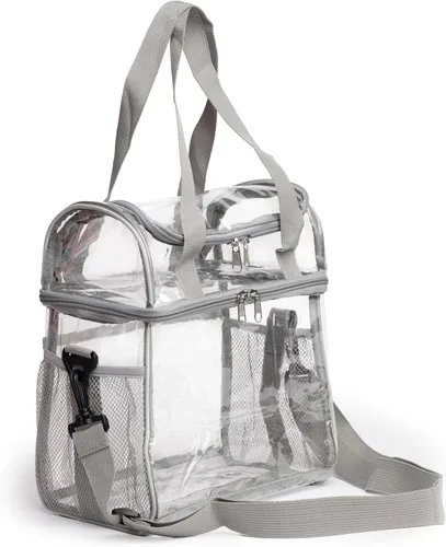 Vista 2 de Generic Bolsa de almuerzo transparente, aprobada por estadios, resistente, grande, reutilizable, material de PVC
