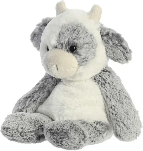 Vista 5 de Aurora® Snuggly Sweet & Softer™ - Animal de peluche de vaca - Compañero reconfortante - Juego imaginativo - Blanco 6.5 pulgadas