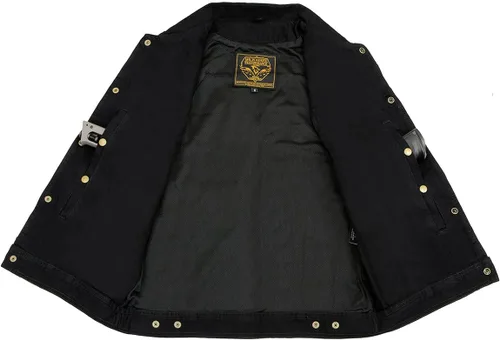 Vista 4 de Chaleco vaquero para hombre, estilo motorista, modelo Edge