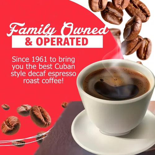 Vista 5 de Café Aroma - Café molido espresso descafeinado tostado oscuro, auténtico café cubano, sellado al vacío, 8.8 onzas, perfecto para café caliente
