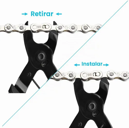 Vista 3 de Kit de herramientas de reparación de cadena de bicicleta con alicates de enlace, divisor de cadena y 6 pares de eslabones perdidos para cadenas
