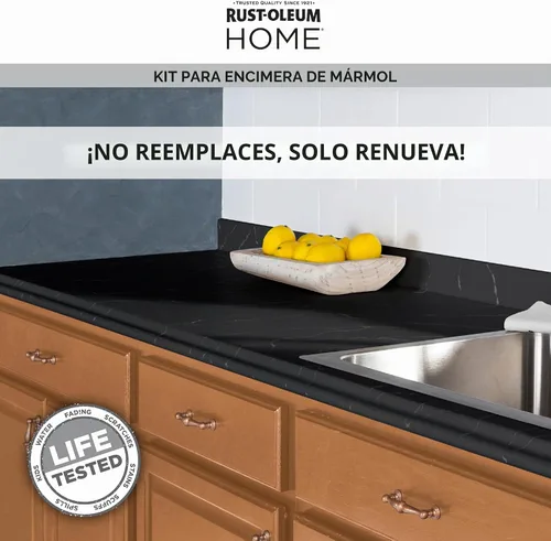 Vista 10 de Rust-Oleum 369548 - Kit de revestimiento para encimera de mármol para el hogar, 72 onzas líquidas, negro