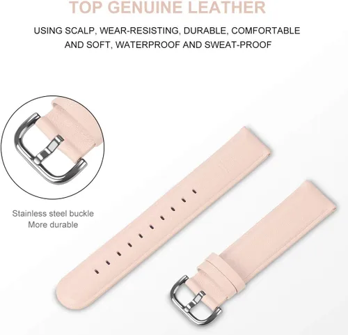 Vista 2 de 200 correas compatibles con Fossil Julianna Hr, correa de repuesto de piel auténtica suave clásica para Fossil Julianna HR/Fossil Carlyle Smartwatch