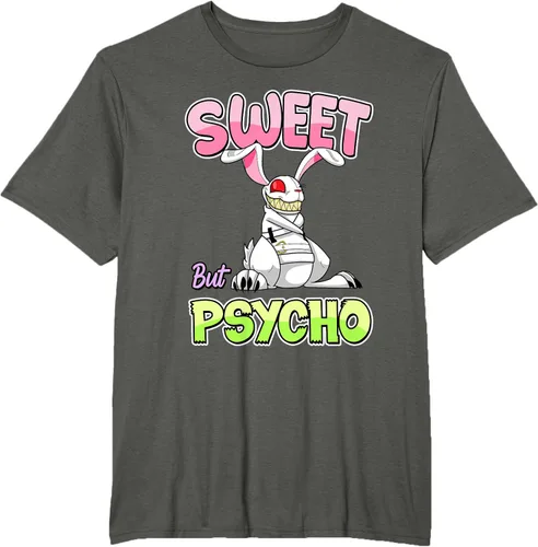 Vista 5 de Sweet But Psycho Shirt Bunny Creepy Gothic Rabbit Funny T-Shirt