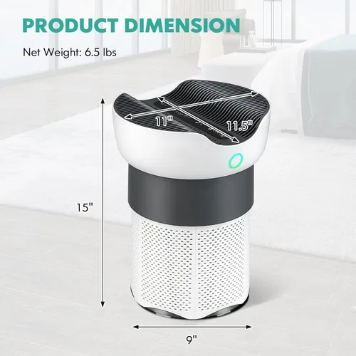 Vista 9 de PETSITE Purificador de aire de 1300 pies cuadrados para habitaciones grandes, filtro de aire HEPA verdadero H13 con 4 velocidades de ventilador