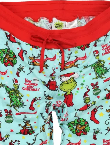 Vista 4 de Dr. Seuss The Grinch - Pantalones de pijama de Papá Noel con bolsillos para hombre