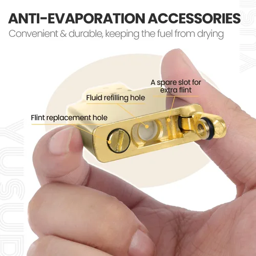 Vista 3 de YUSUD Sello de junta para encendedor compatible con Zippo, kit de reparación de metal con almohadilla de fieltro de algodón y ranura de pedernal
