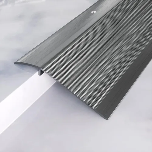 Vista 18 de Tira de transición de piso de metal, umbral de aluminio para puertas, para espacio de 0.4″ a 1.6″, para puertas, azulejos, madera, vinilo Negro