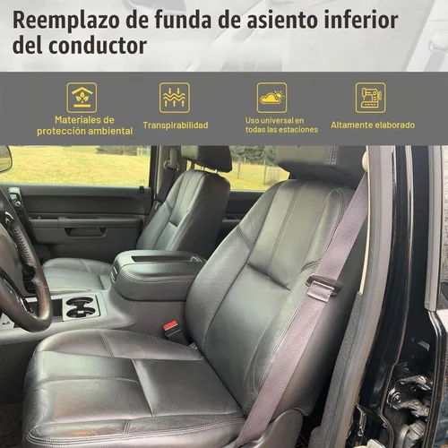 Vista 4 de Priprilod Funda de asiento de piel de microfibra de repuesto para el lado del conductor o del pasajero, color negro, compatible con Chevy Avalanche