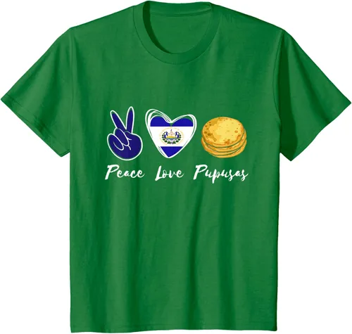 Vista 49 de Pupusas Lover Love Peace El Salvadaor Camiseta Comida Salvadoreña