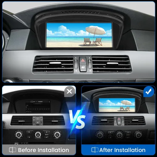 Vista 3 de Pantalla de radio de coche Linux de 8.8 pulgadas para BMW Serie 3/5 E60 E61 E63 E64 E90 E91 E92 CCC (2004-2008) CarPlay Android Auto Display Mirror