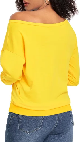 Vista 5 de AM CLOTHES Sweatshirt for Women Off The Shoulder Tops Long Sleeve Sweatshirts Oversized Sweaters Shirts