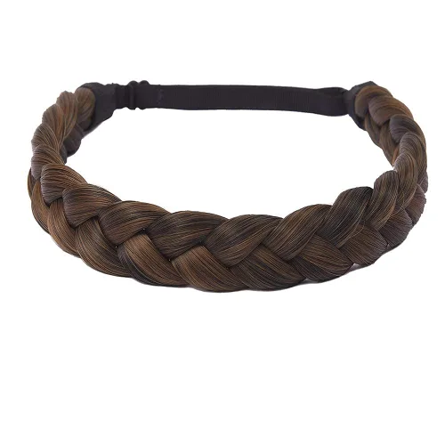 Vista 19 de Diadema trenzada para mujer, 3 hebras, banda trenzada gruesa Estilo rápido, aspecto natural, ajuste elástico suave, sensación ligera, sujeción