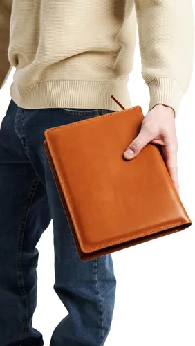 Vista 6 de Theodore Funda de cuero para cuaderno de 7.8 x 10.8 pulgadas con diario, para tableta, teléfono, cuaderno, tarjetas de visita, bolsillos
