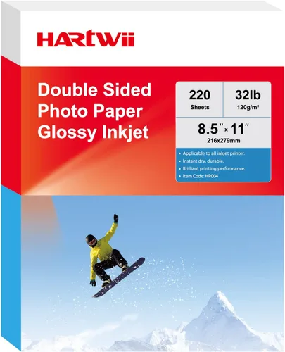 Vista 13 de 100 hojas de papel fotográfico brillante de doble cara, grueso, de alta calidad, 8.5 x 11 pulgadas, 10.58 oz/m², 80 libras, solo para impresora