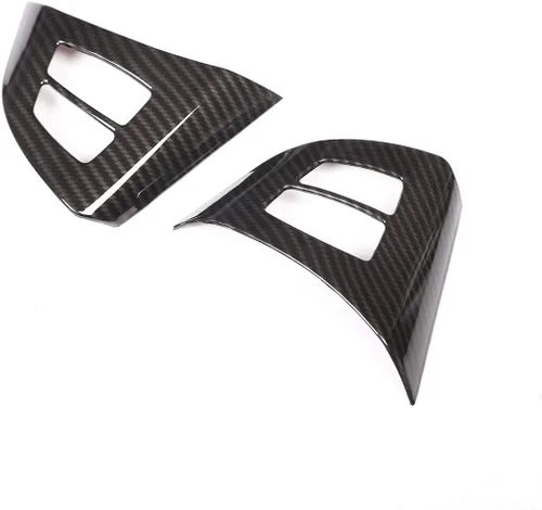 Vista 2 de YIWANG Fibra de carbono estilo ABS coche interior volante botón marco ajuste para BMW X5 X6 E70 E71 2008-2013 Auto Accesorios