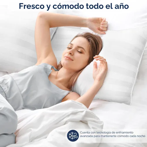 Vista 5 de DIORIS - Juego de 2 almohadas suaves para dormir mullidas tamaño Queen