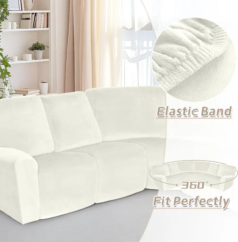 Vista 99 de Arfntevss Fundas de sofá seccional reclinable de terciopelo, Funda de sofá seccional de esquina para sofá reclinable, Funda elástica suave