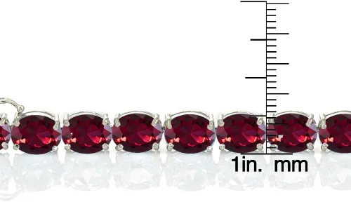 Vista 3 de Plata de Ley Creado Rubí, Zafiro o esmeralda gema 9x 23foot ovalada pulsera de tenis