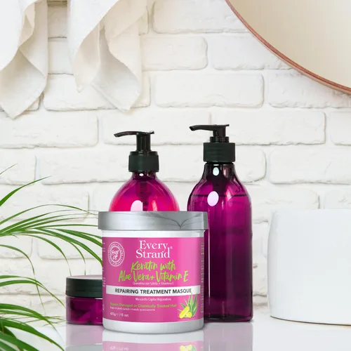 Vista 5 de Every Strand Mascarilla reparadora de queratina para el cabello, 15 onzas, mascarilla acondicionadora profunda para cabello tratado químicamente