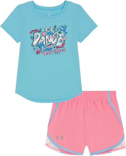 Vista 44 de Under Armour Conjunto de camiseta y pantalones cortos de manga corta de 2 piezas para niña Soft Fabric for Everyday Comfort, Breathable, Lightweight