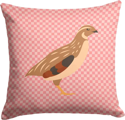 Vista 10 de Caroline's Treasures BB8163PW1414 Beltsville - Almohada decorativa de tela a cuadros pequeños, color blanco, pavo y gallina azul, lavable a máquina