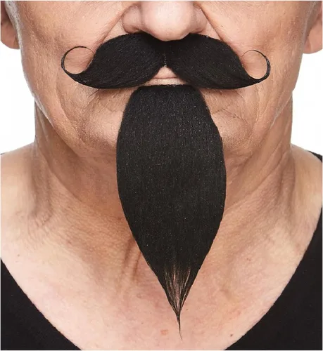 Vista 93 de Mustaches Self-Adhesive Stick On Fake Handlebar for Adults Negro