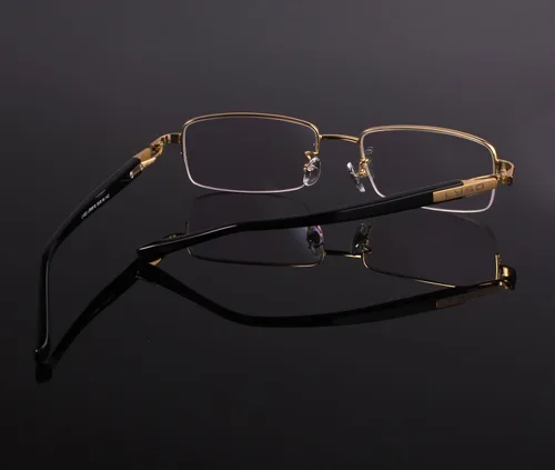 Vista 6 de Agstum Gafas ópticas de titanio con montura de media llanta 55-18-145