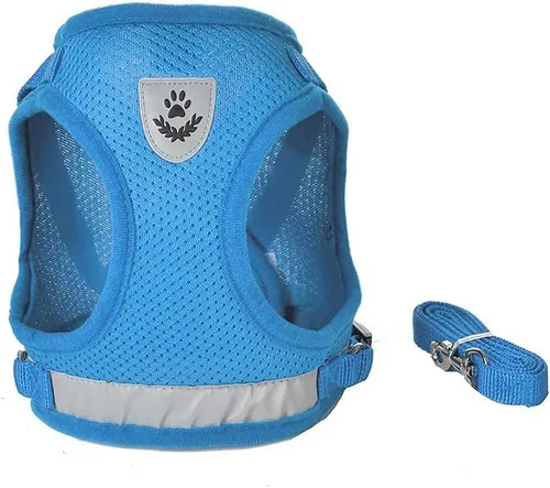 Vista 2 de FEimaX juego de arnés y correa para perro para caminar, de malla suave ajustable de control fácil, arneses de chaleco ligeros para gatos con tiras