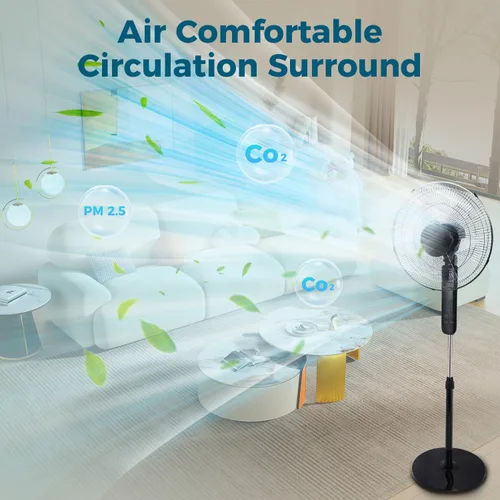 Vista 13 de Aottop Ventilador de pedestal de 16" con pantalla táctil y termómetro LED