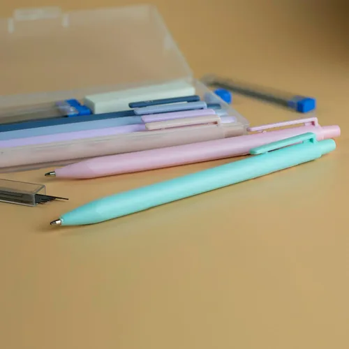 Vista 7 de Juego de 6 lápices mecánicos estéticos pastel con Eraesers