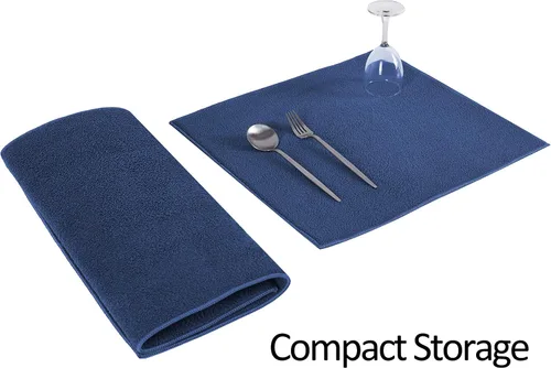 Vista 4 de LUCKISS Tapete de microfibra reversible para secar platos, paquete de 2 almohadillas de secado súper absorbentes, tapete escurridor de platos