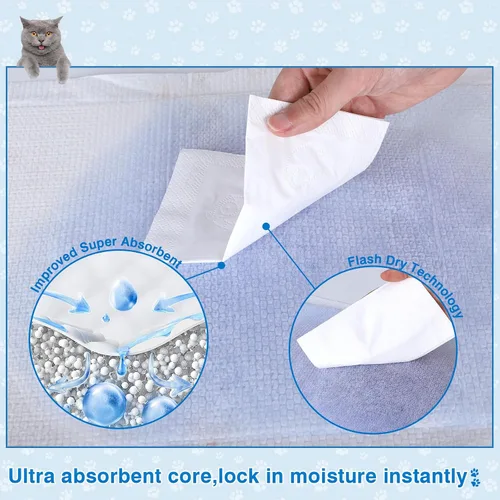 Vista 2 de Almohadillas de arena para gatos absorbentes superiores, 25 unidades, repuesto genérico compatible con el sistema de arena Tidy Cat Breeze de 16.9 x