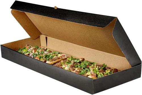 Vista 29 de Restaurantware - Cajas para pizza, 50 unidades, 14 x 7 x 1.5 pulgadas, embalaje de papel de cartón corrugado con bloqueo de pestañas, resistente a