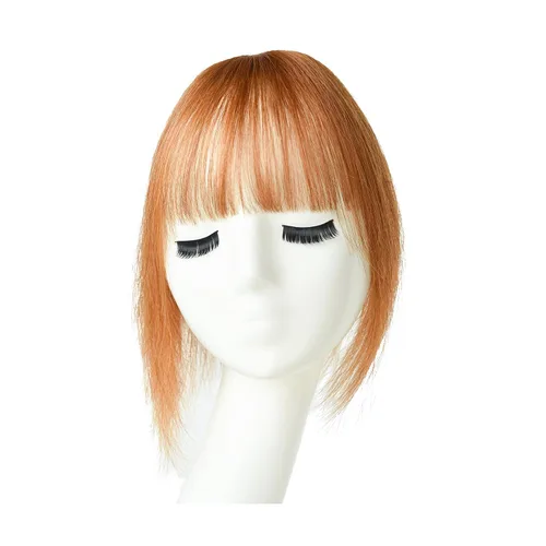 Vista 4 de Extensiones de cabello humano con clip 3D con clip en flequillo, extensiones de cabello para mujer (2.3 x 2.3 pulgadas, 10 pulgadas)