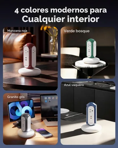 Vista 9 de Torre de regleta de alimentación de carga rápida USB-C 6 en 1 de 30 W, 4 Manzana roja