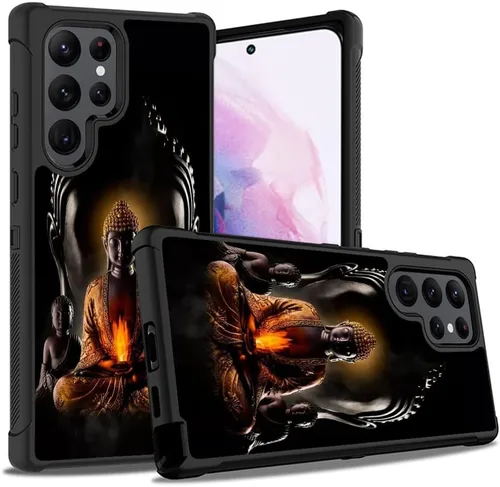 Vista 13 de Funda para Galaxy S22 Ultra, resistente 3 en 1, híbrida de plástico duro y silicona suave, a prueba de golpes, funda de protección contra caídas