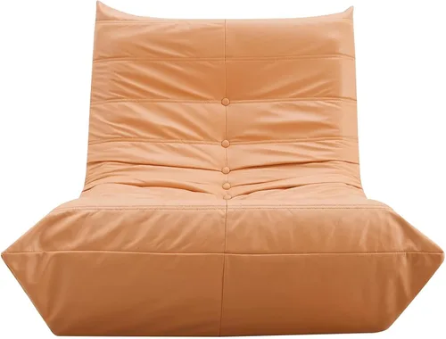 Vista 6 de Daesar Cómodo sofá perezoso de gran tamaño, moderno sillón sin brazos con respaldo retro de un solo asiento, sofá 100% relleno de esponja para sala