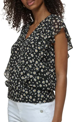 Vista 4 de Karl Lagerfeld Paris Blusa floral estampada para mujer