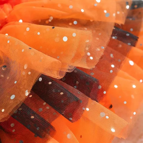 Vista 7 de Disfraz de Halloween para recién nacido, sin mangas, con estampado de calabaza, sin espalda, con capucha, vestido para bebé