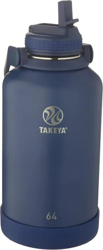 Vista 27 de Takeya Actives - Botella de agua con tapa con popote, duradera y de fácil cuidado, con aislamiento de acero inoxidable, tapa sin BPA con asa