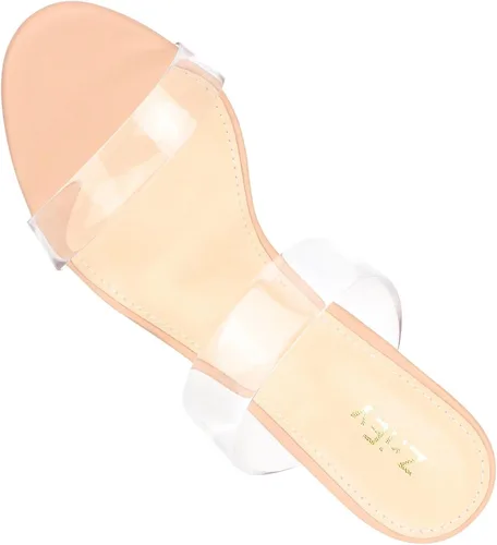 Vista 4 de ZriEy Sandalias de tacón medio alto para mujer, con puntera abierta, con dos correas, para fiestas, bodas, citas, uso diario, zapatos de tacón