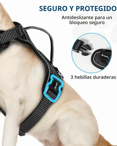 Vista 6 de Emperor Pets - Arnés para perro sin tirones, talla S, color negro