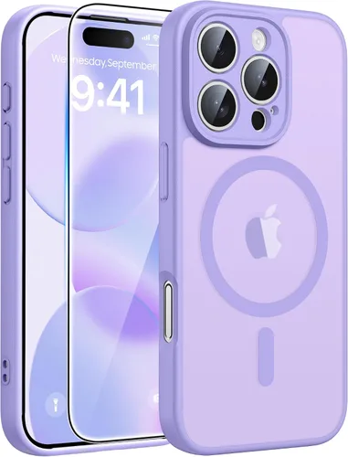 Vista 367 de FNTCASE - Funda para iPhone 16 Pro: magnética, mate, translúcida, de grado militar, protectora contra caídas, resistente, fina, duradera y a prueba