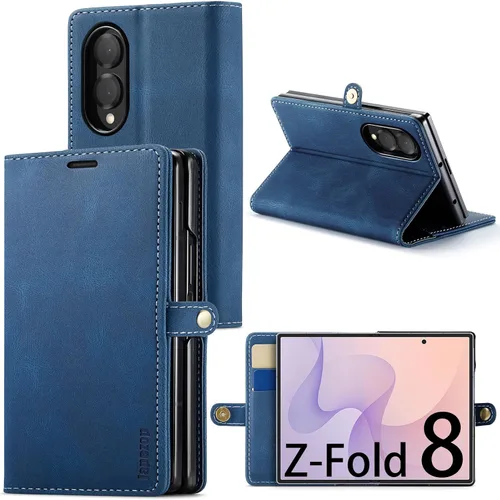 Vista 15 de Funda tipo cartera para Samsung Galaxy Z Fold 3 con soporte para bolígrafo S, color negro