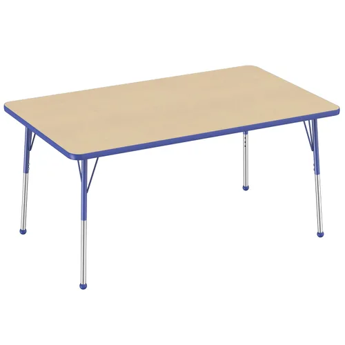 Vista 211 de FDP - Mesa rectangular para actividades escolares y de oficina (24 x 36 pulgadas), patas estándar con deslizadores giratorios, altura ajustable