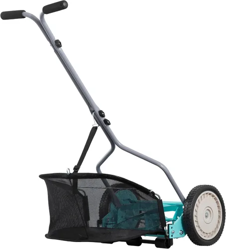 Vista 90 de American Lawn Mower Company 1204-14 Cortacésped de carrete de empuje de 4 hojas de 14 pulgadas, color rojo