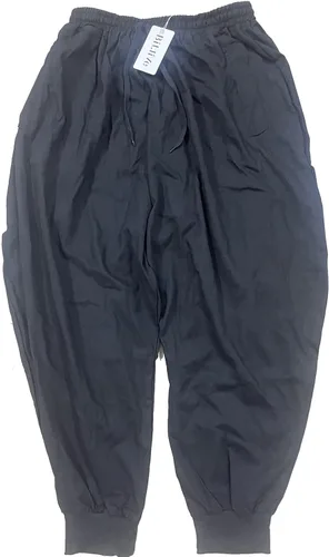 Vista 2 de BITLIVE Pantalones casuales hasta el tobillo con cintura elástica de lino y algodón para hombre
