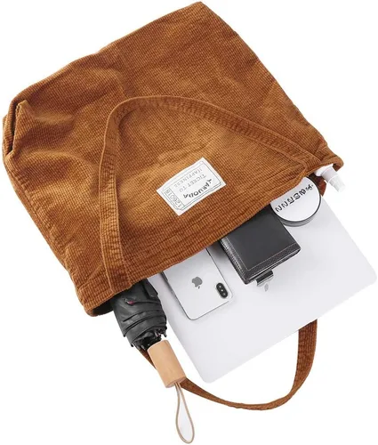 Vista 5 de Bolsos de hombro para mujer, bolsos de mano casuales de pana