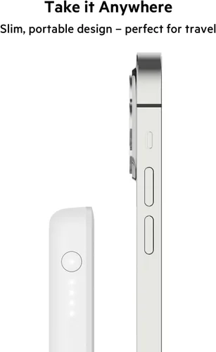 Vista 8 de Belkin Cargador portátil, Cargador MagSafe, Banco de energía inalámbrico - Cargador inalámbrico de 7.5W - Paquete de batería magnético portátil